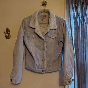 XL Powder Blue Corduroy & Sherpa Jacket